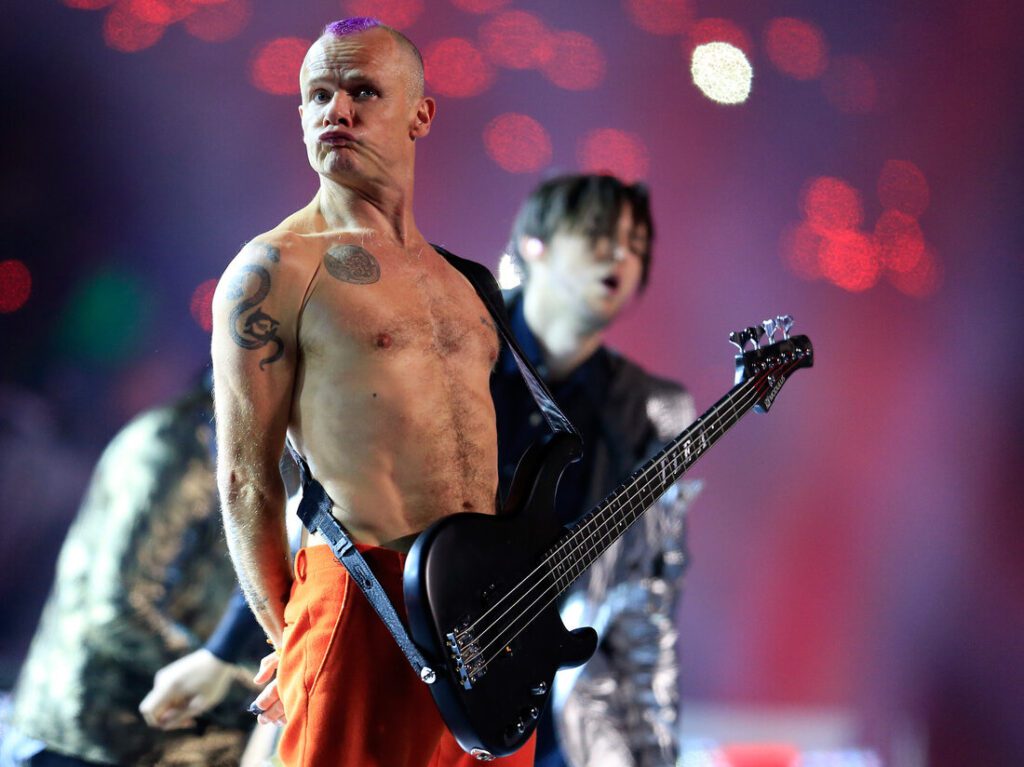 Flea making a bass face