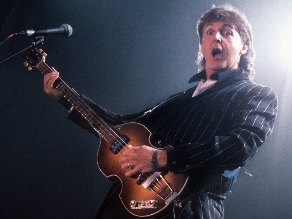 Paul McCartney Playing a Hofner 500/1