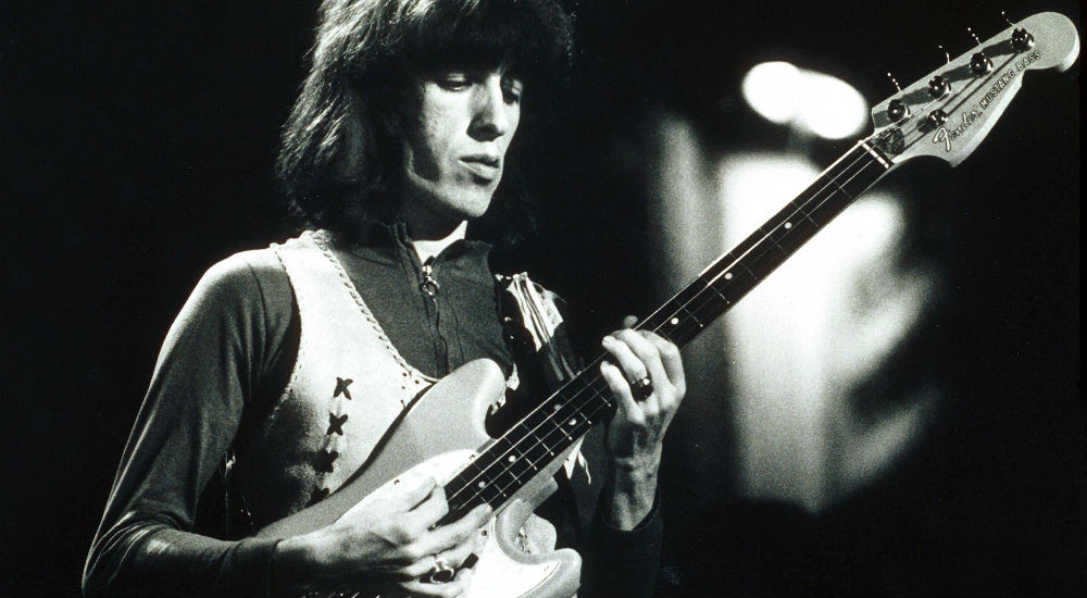 Bill Wyman playing a short scale mustang bass
